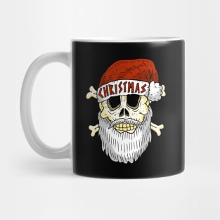 metal santa skull, christmas. Mug